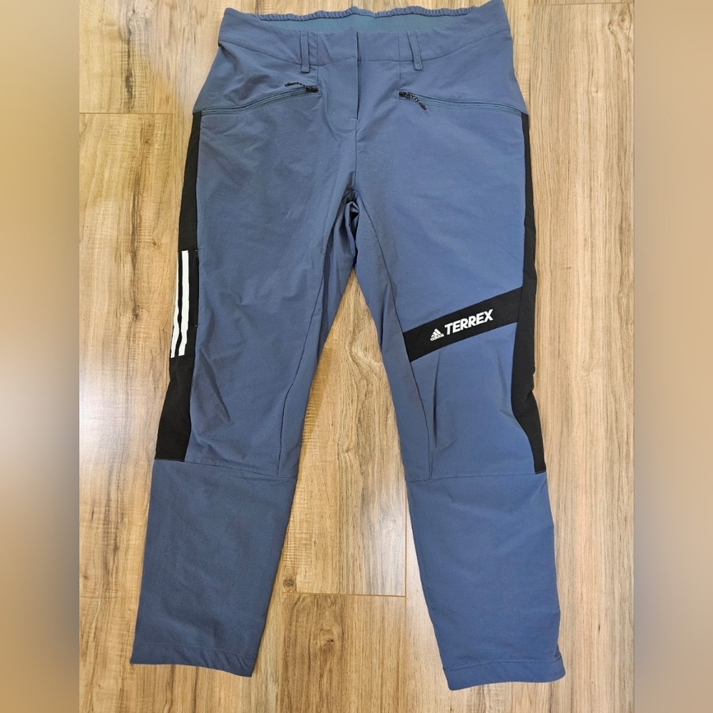 New Adidas Blue Terrex Techrock Mountaineering Softshell Hiking Pants